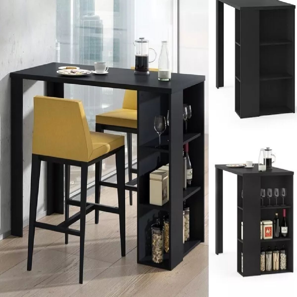 NACION MUEBLES - MESA DESAYUNADORA DARIO COLOR NEGRO NM
