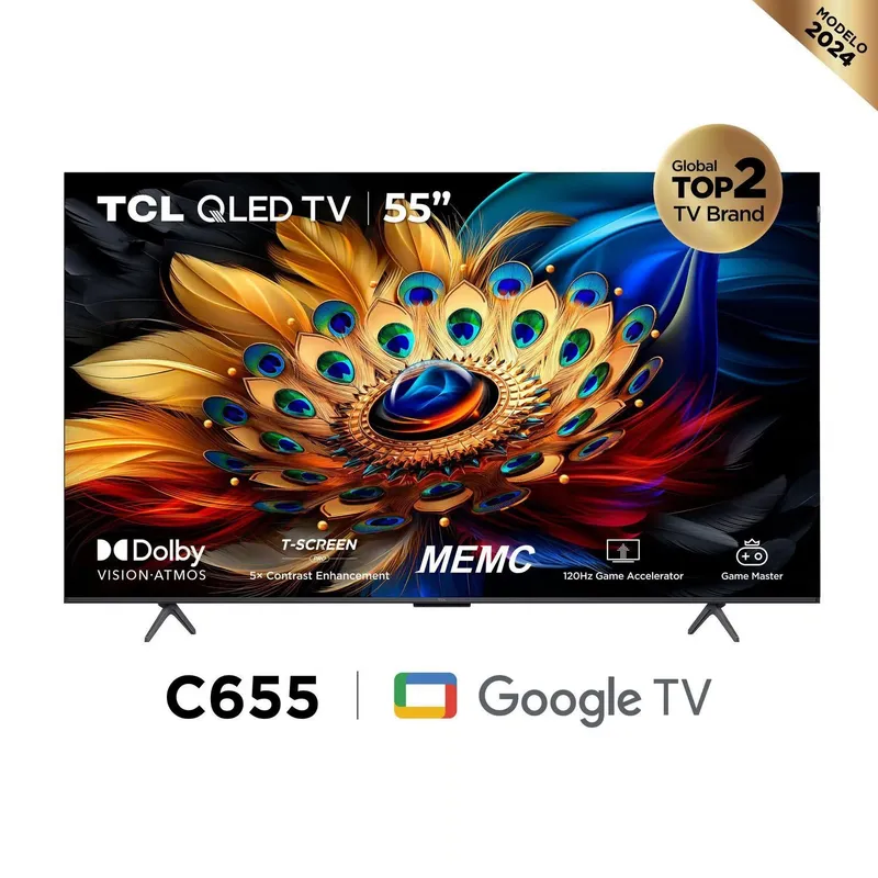 TCL - Televisor TCL 55 Google TV 55C655 QLED 4K Ultra HD Smart TV