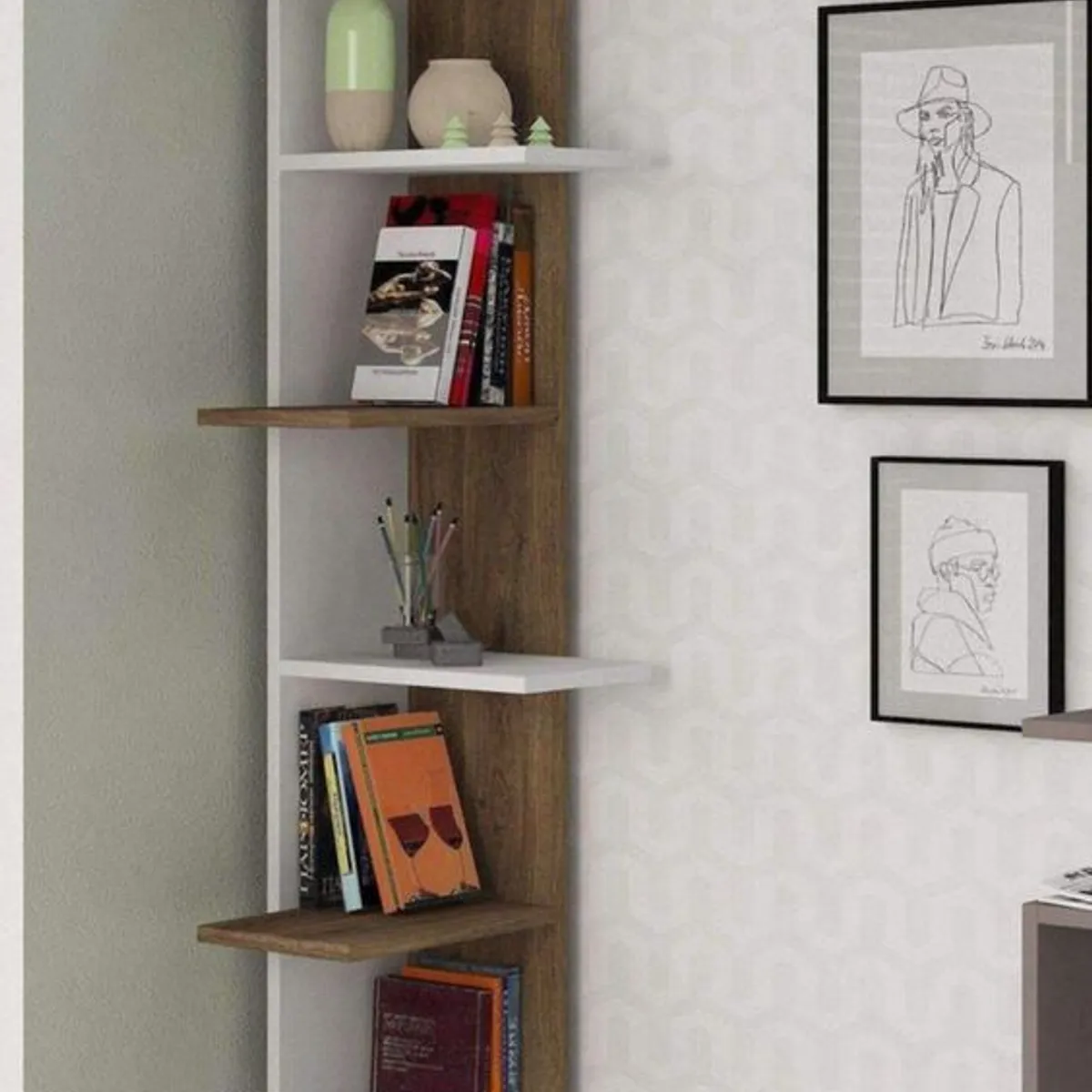 GENERICO - ESQUINERO NOÉ - LA CASA DEL MUEBLERO - CARAMELO CON BLANCO