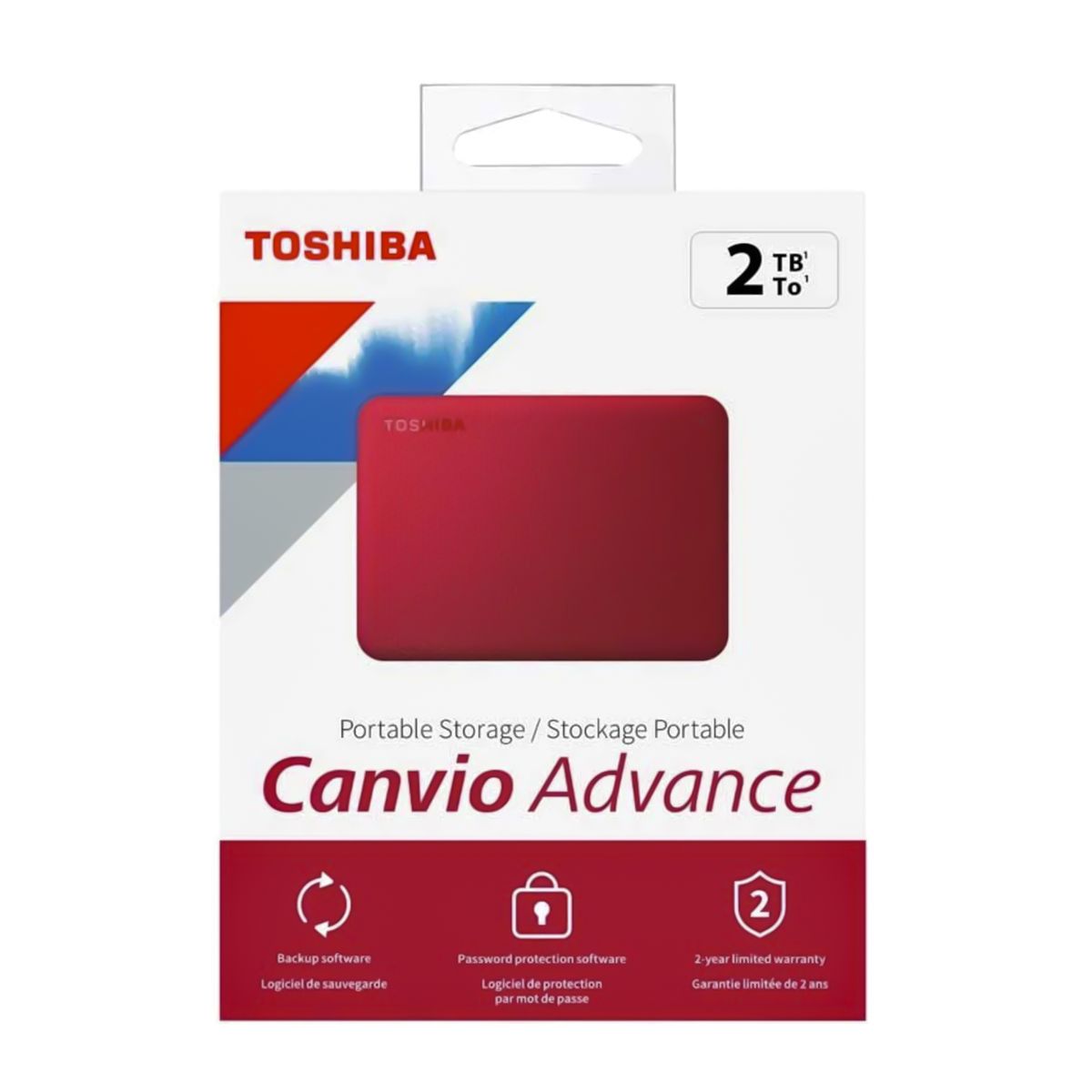 TOSHIBA - DISCO DURO PORTATIL TOSHIBA CANVIO ADVANCE 2TB ROJO PN HDTCA20XR3AA