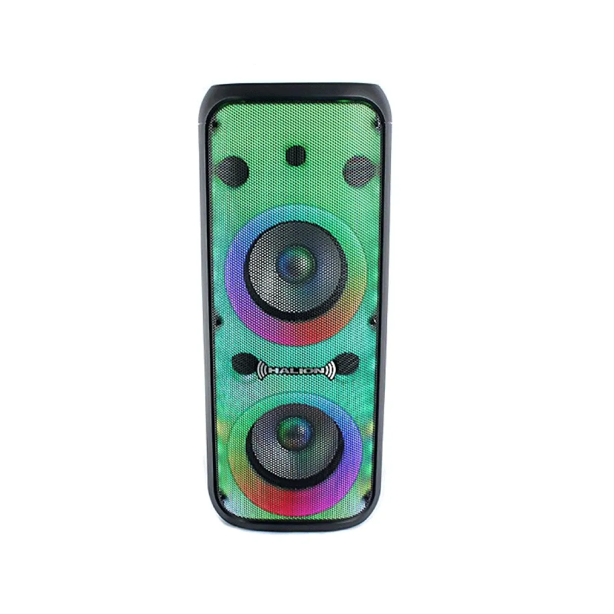 HALION - Parlante Activo Halion PHA-208F Doble 8 Flama 1UHF Mic Bateria