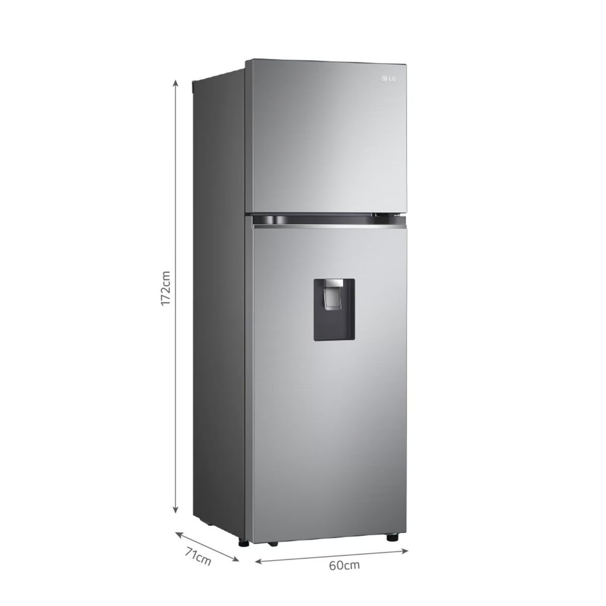 LG - REFRIGERADORA LG 334L DOOR COOLING TOP MOUNT GT33WPP PLATEADA