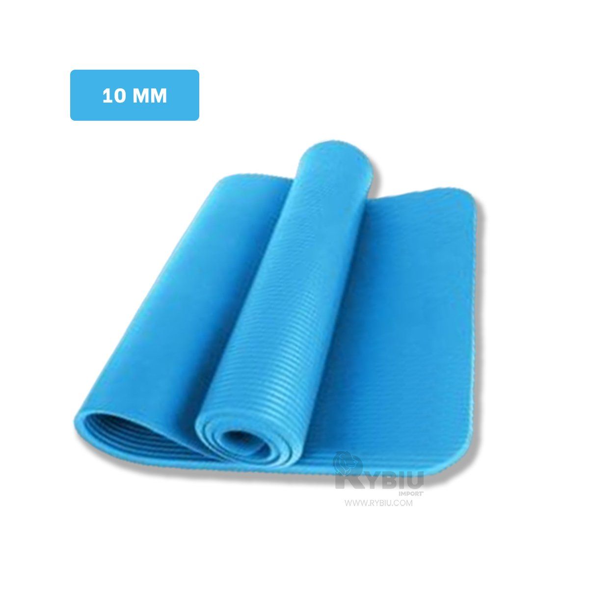 RYBIU IMPORT - Tapete para Ejercicios de 10mm Celeste Y+Regalo Stickers