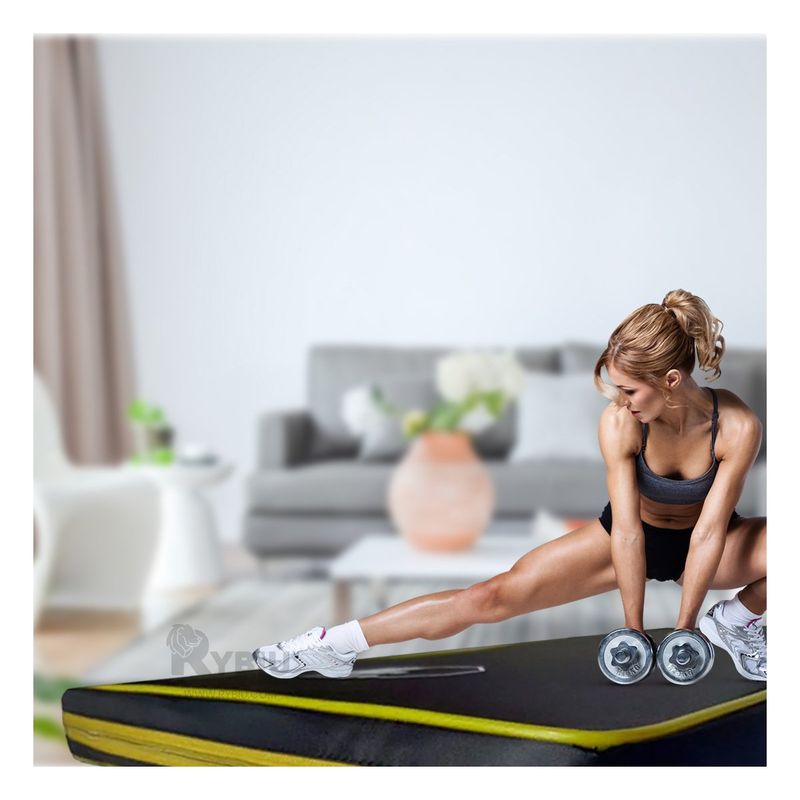 RYBIU IMPORT - Colchoneta de Pilates Negra L con Amarillo Y+Papel de Regalo