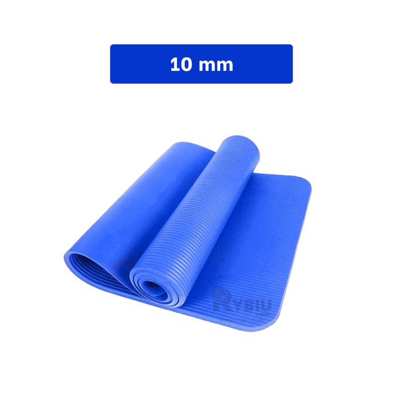 RYBIU IMPORT - Alfombra de Yoga 10mm Azul Y+Regalo Ligas para Peinar