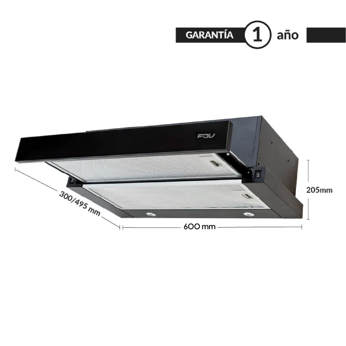 FDV - Campana Extraíble EasyFlow Black 60 cm FDV