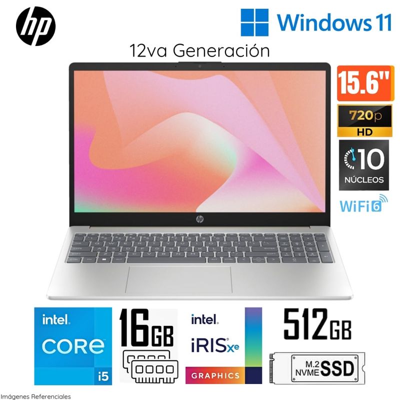 HP - Laptop HP 15-FD0053LA Intel Core i5 1235U 16GB RAM 512GB SSD 15,6 pulg. HD