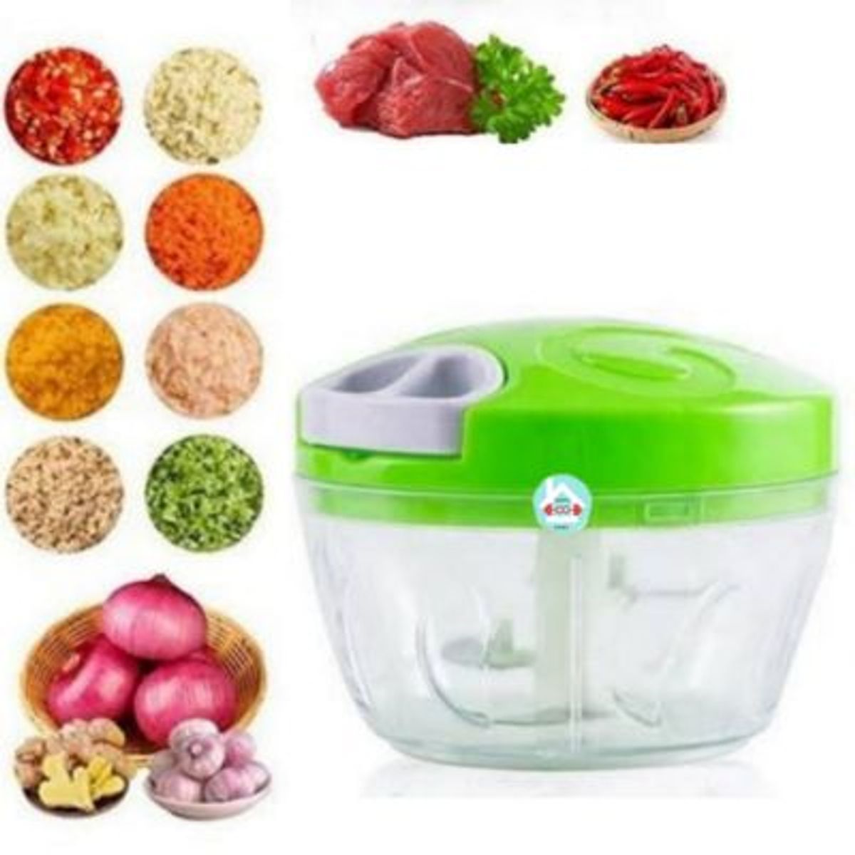 GENERICO - Mini Picador Manual de Carne y Verduras a cuerda