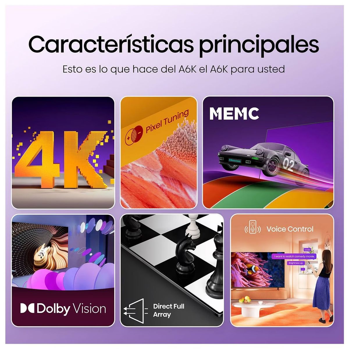 HISENSE - Televisor Hisense 43" LED Smart UHD 4K VIDAA 43A6K 2023