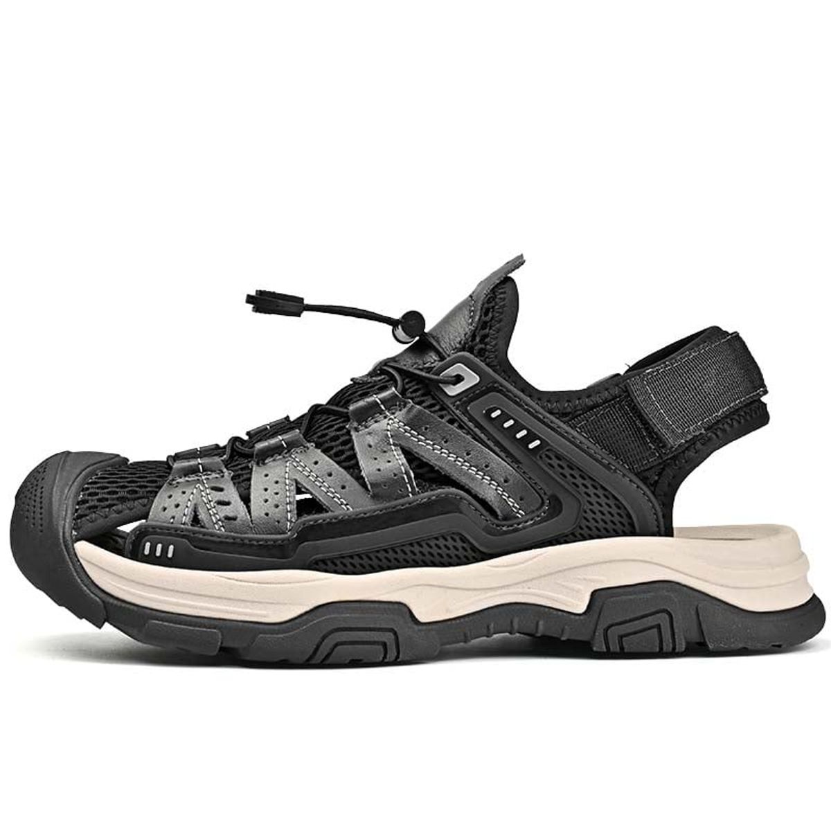 SHANDIAN - Sandalia de Trekking Para Explorar con Estilo Hombre Negro