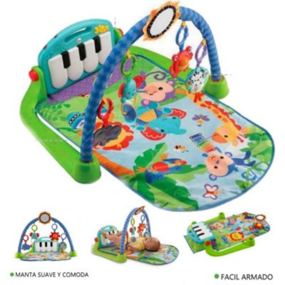 IDEAL - Gimnasio Multifunción con Piano 3 en 1 Verde