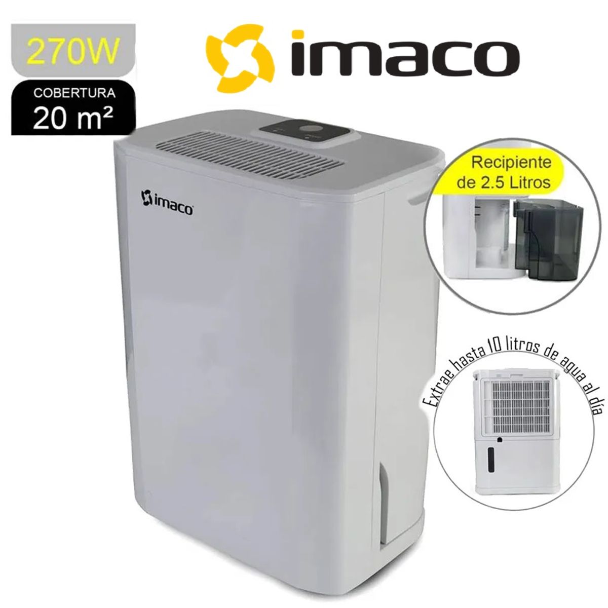 IMACO - Deshumedecedor Mecánico Imaco 2.5 Lt DHM1002 Blanco