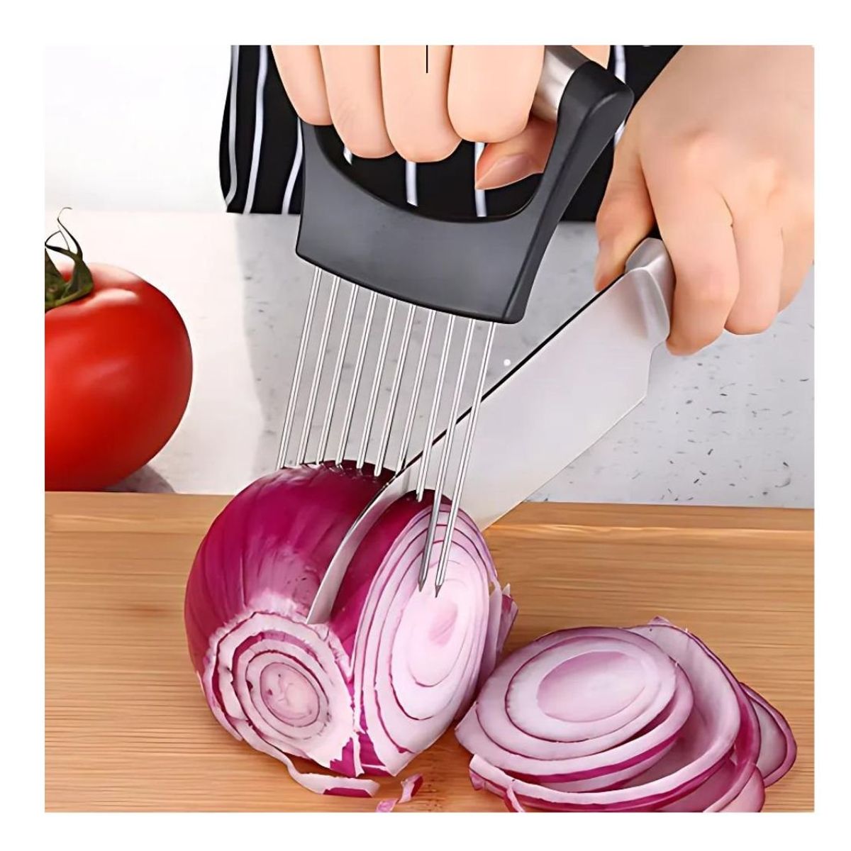 GENERICO - Soporte Cortador de Cebolla de acero inoxidable