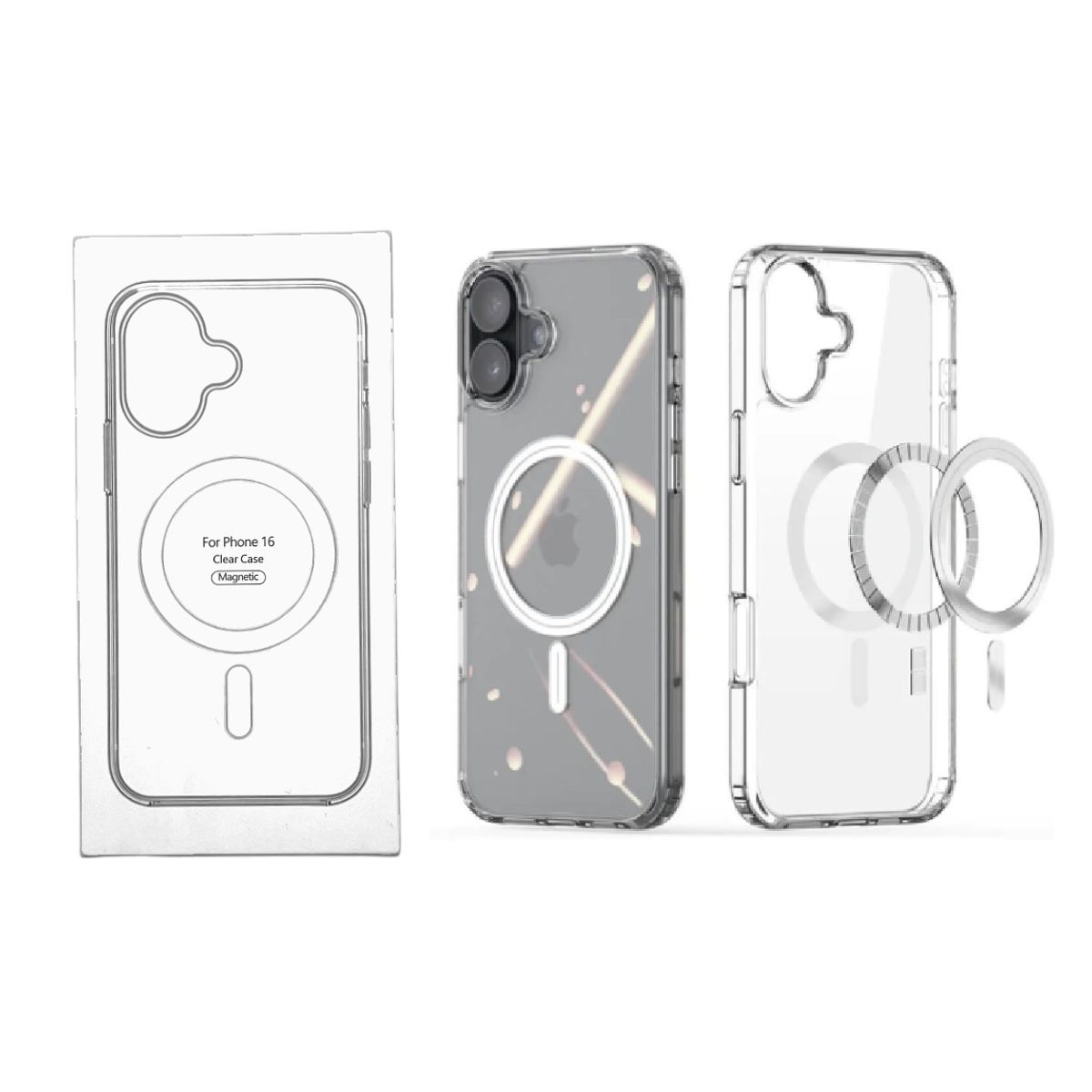GENERICO - Case Protector Clear Magsafe para Iphone 16 - Transparente