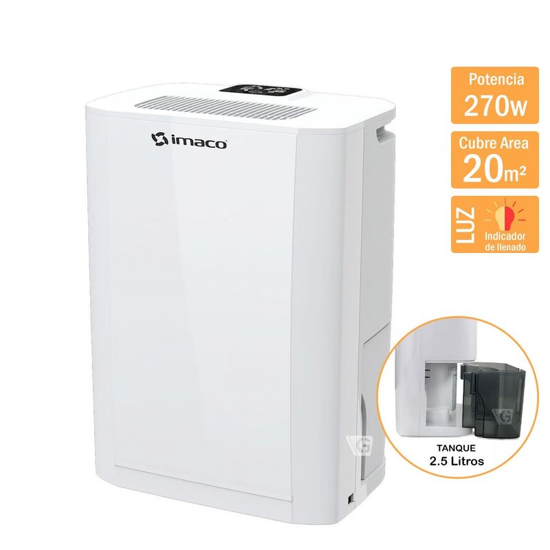 IMACO - Deshumedecedor Mecánico Imaco 2.5 Lt DHM1002 Blanco