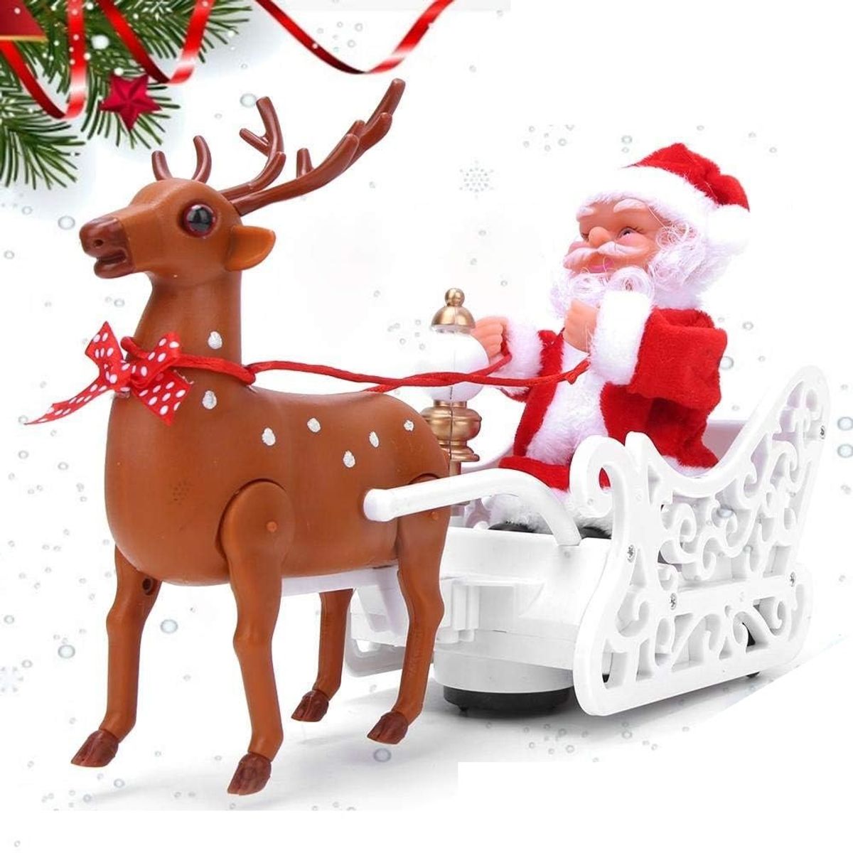 GENERICO - Papa Noel musical santa navideño sobre su carrosa