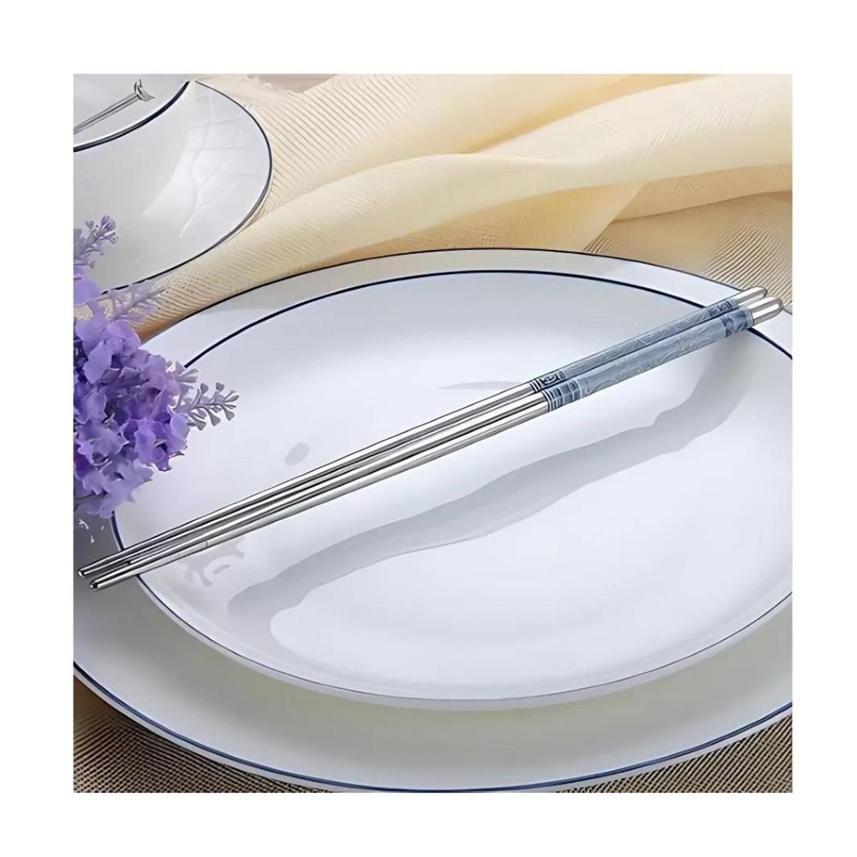 GENERICO - 1 par de Palillos Chinos de Acero