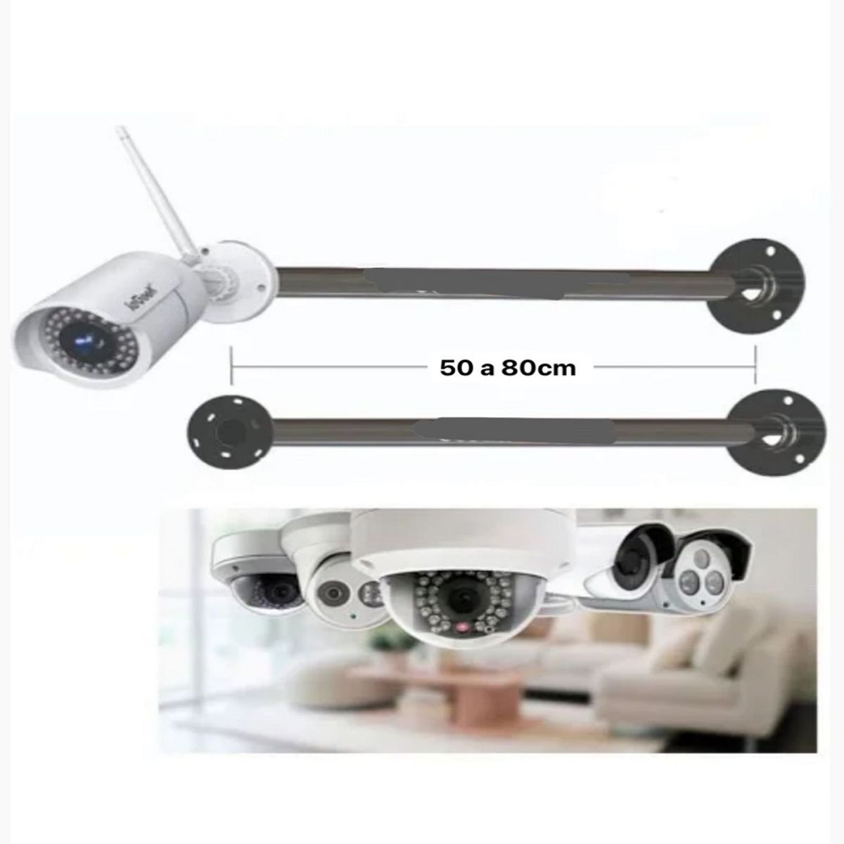 GENERICO - SOPORTE PARA CAMARA REGULABLE 50 a 95CM NEGRO