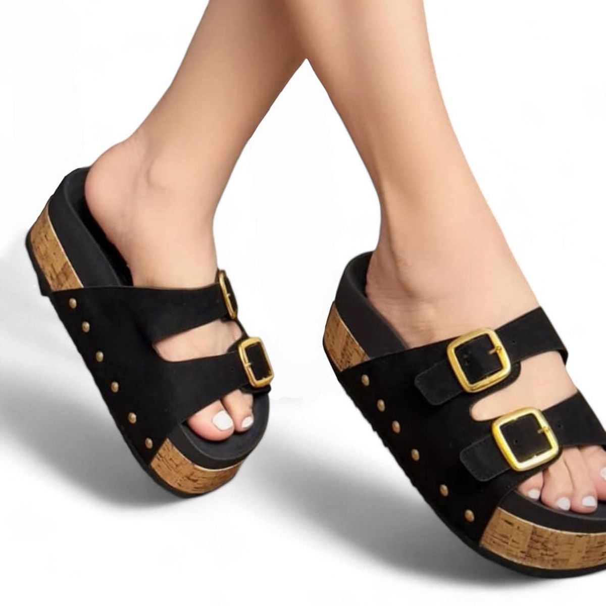 GENERICO - Botin Mujer Tacto Madera Plataforma 5 1399 5C-53 Color Negro