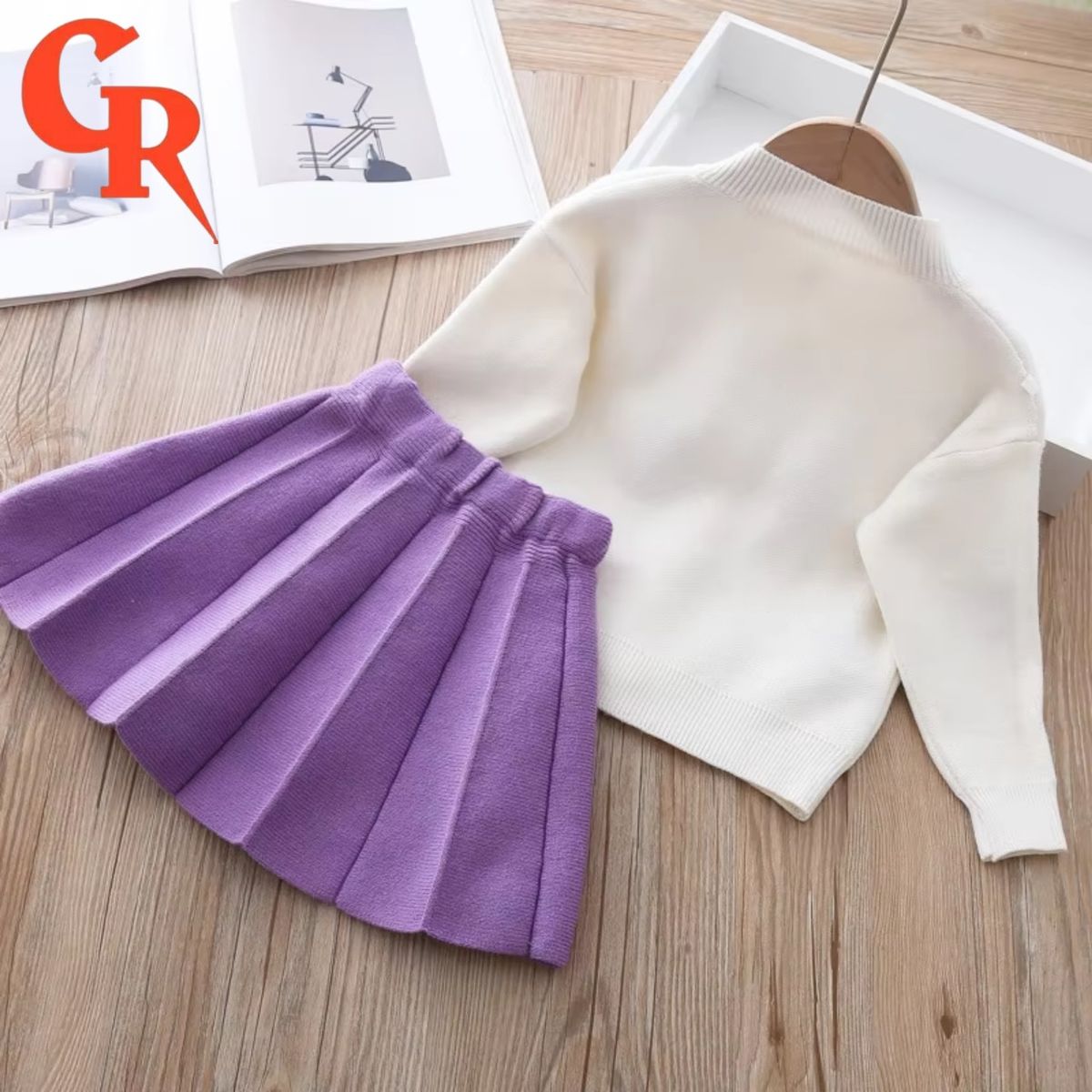 GENERICO - CONJUNTO NIÑA GRAPES HILO CARDIGAN TENDENCIA ELEGANCIA