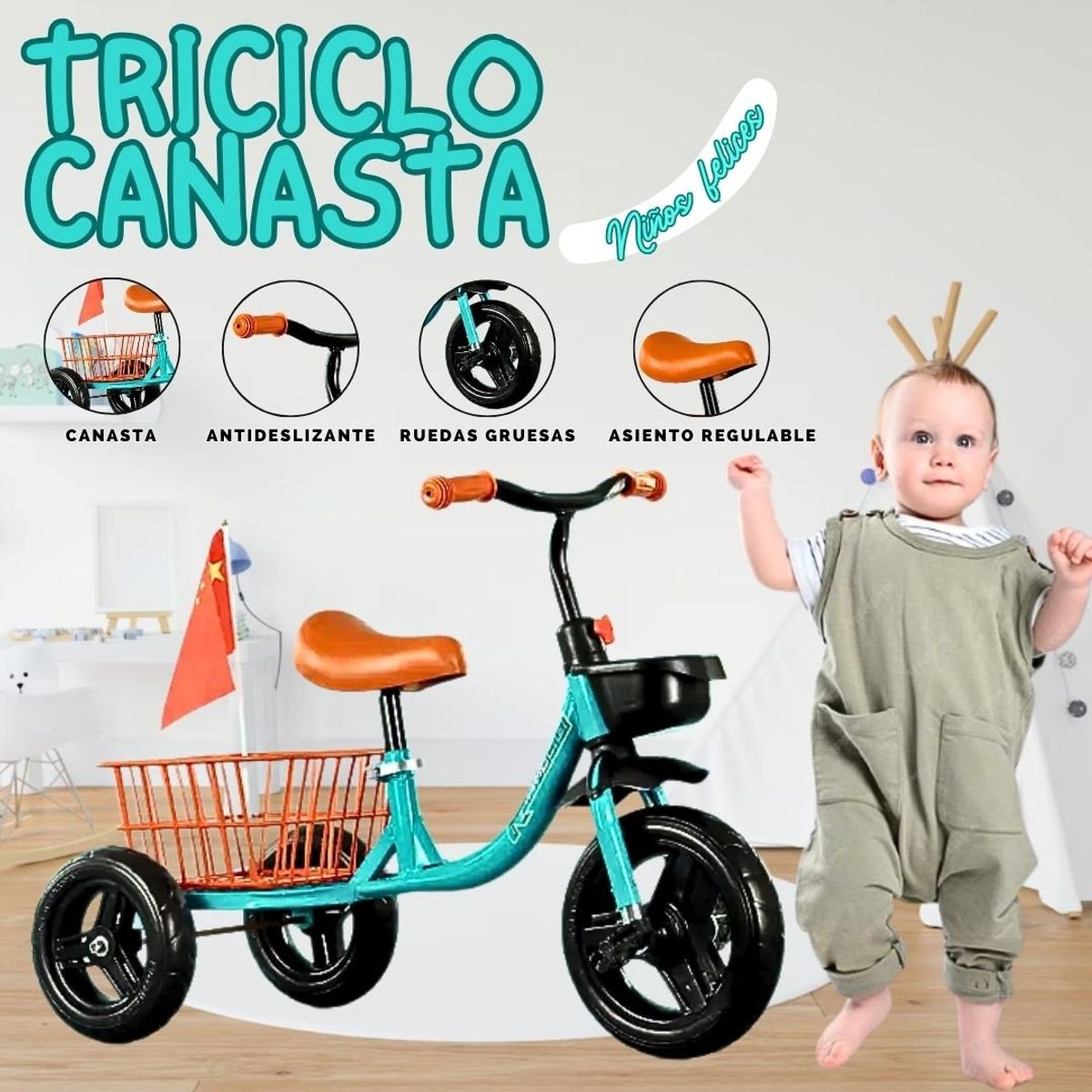 GENERICO - Triciclo Infantil Canasta para niños