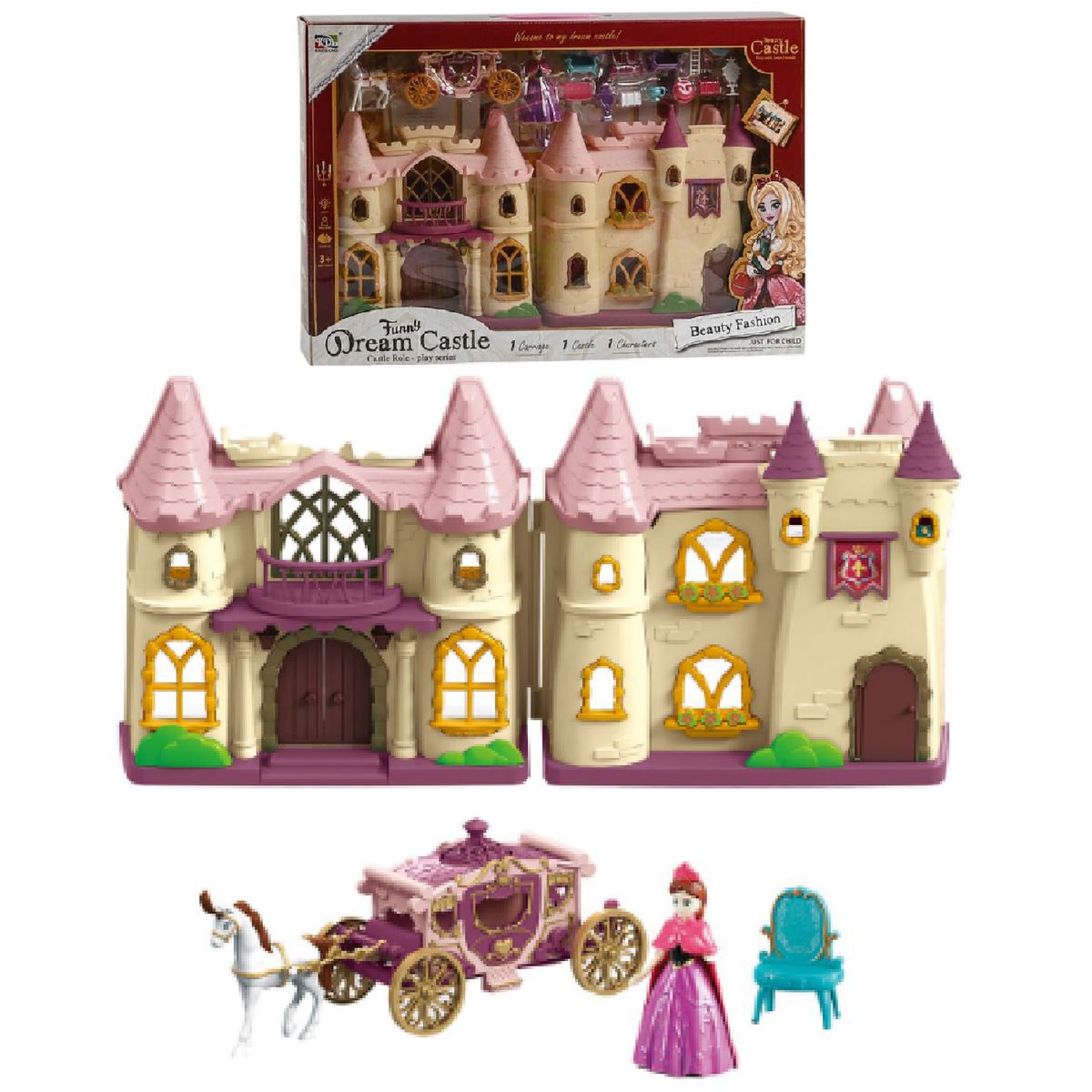 IMPORTADO MC - Castillo De Princesa Funny Dream Castle Musical -Rosa