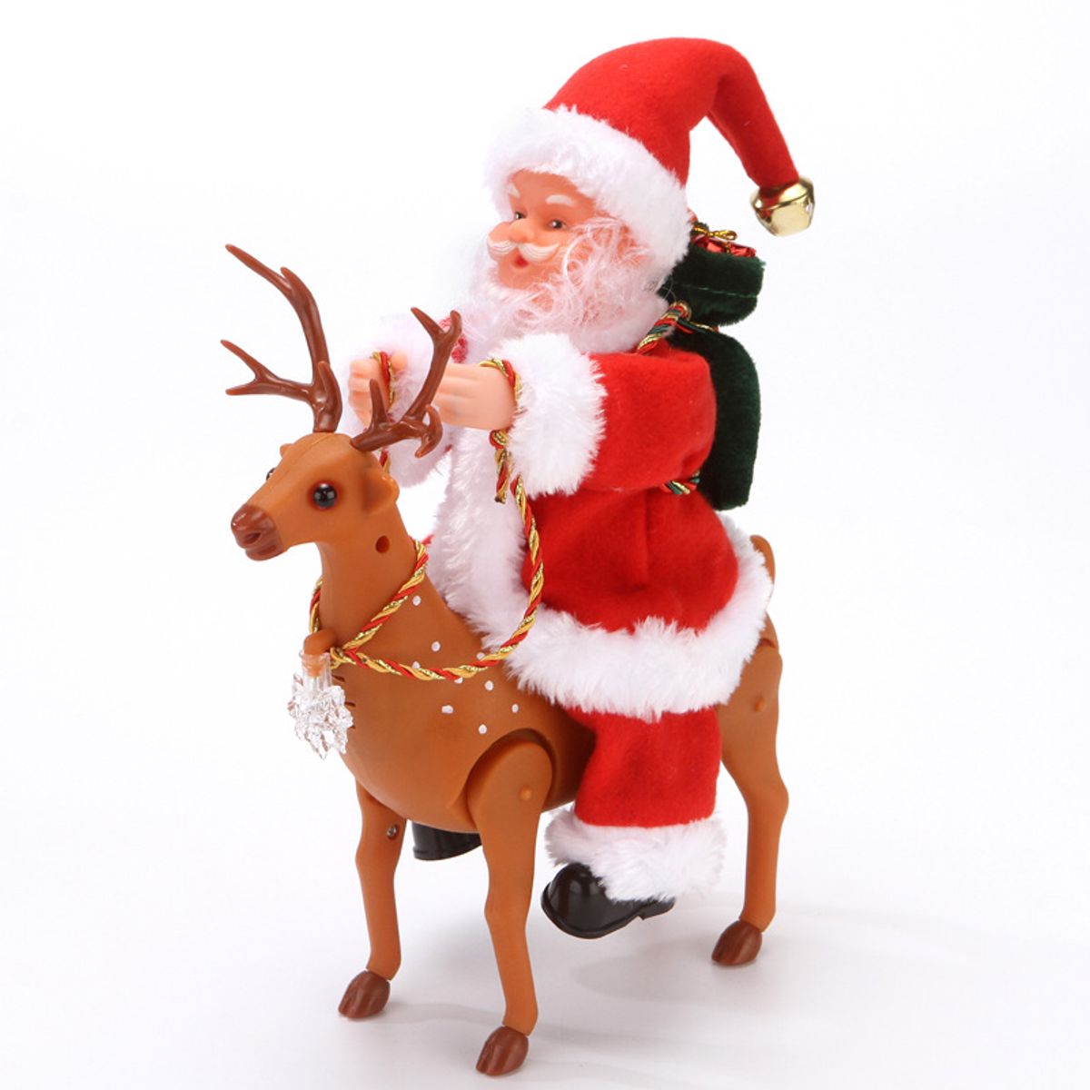 GENERICO - Papa Noel sobre un Ciervo Santa musical montando un reno