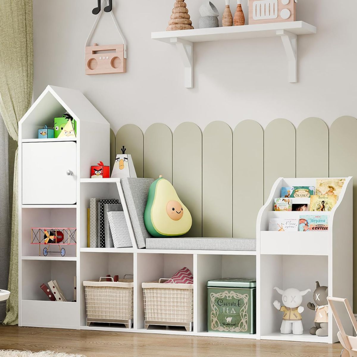 GENERICO - Estante Organizador Librero Juguetero Infantil Halita Blanco Petrox Home