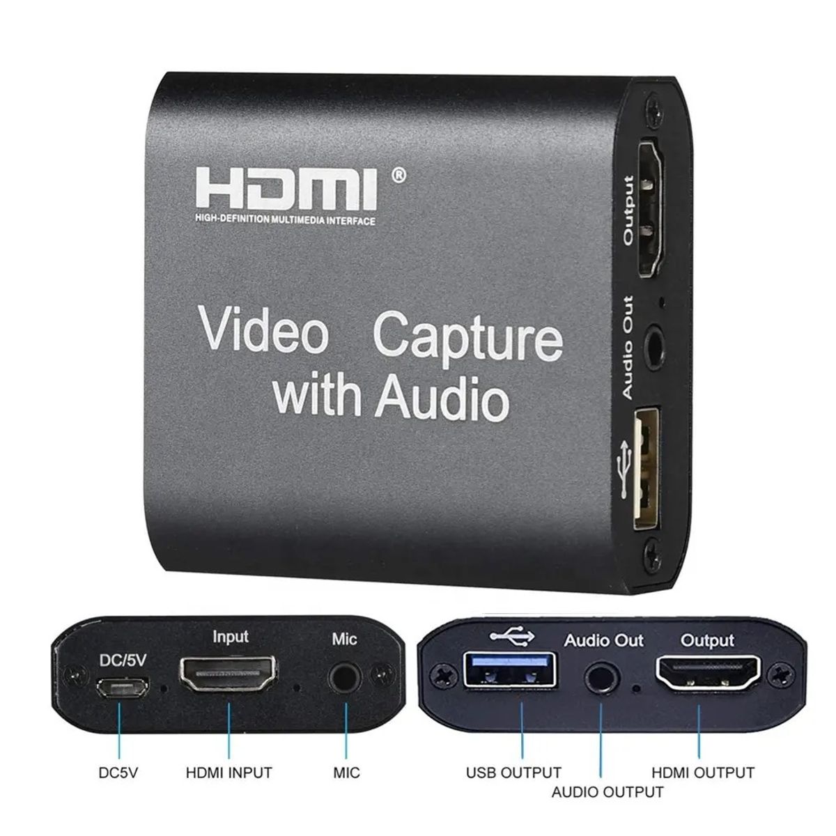 OEM - Capturadora de Video USB 3.0 HDMI Capture con Audio y Microfono 4k