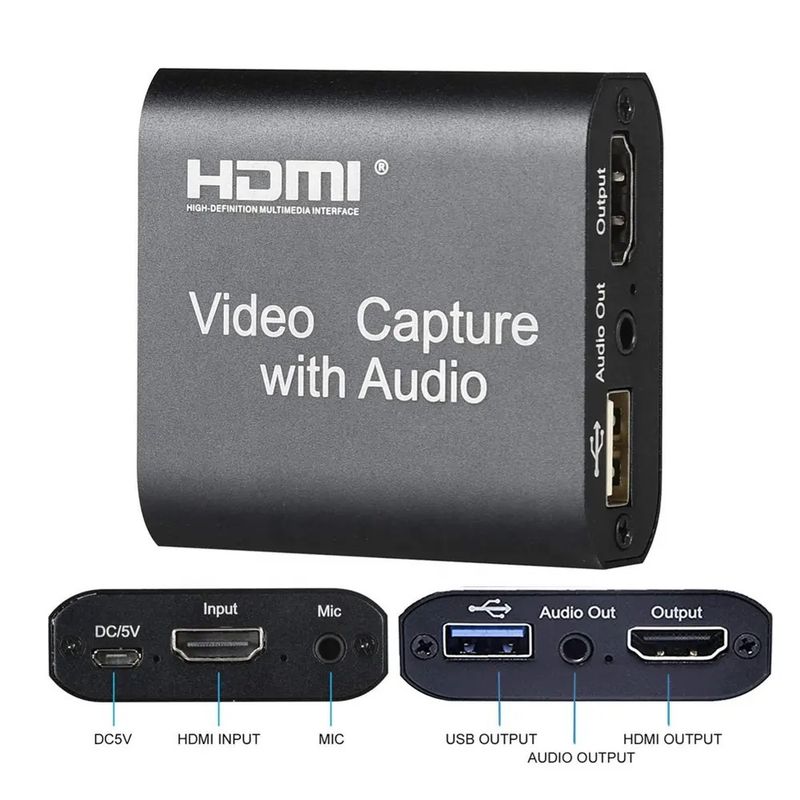 OEM - Capturadora de Video USB 3.0 HDMI Capture con Audio y Microfono 4k