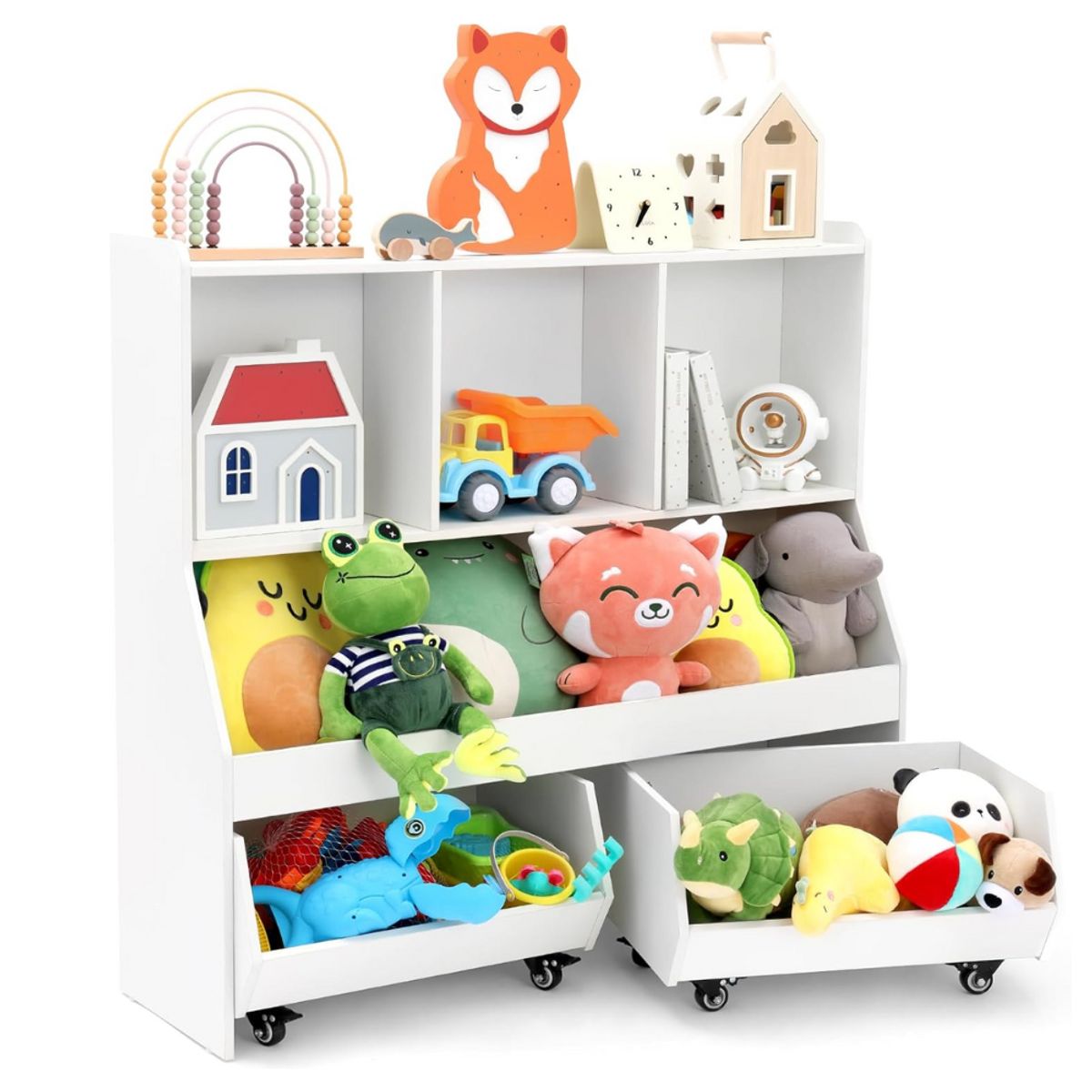 GENERICO - Estanteria Organizador Juguetero Infantil Albin Blanco Petrox Home