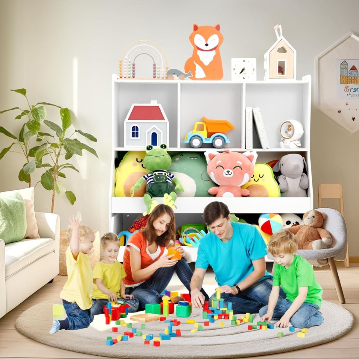 GENERICO - Estanteria Organizador Juguetero Infantil Albin Blanco Petrox Home