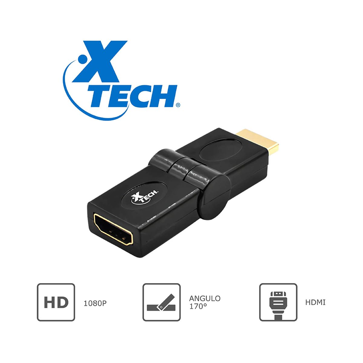 XTECH - Adaptador Xtech XTC-347 HDMI Macho a Hembra Angulo Ajustable