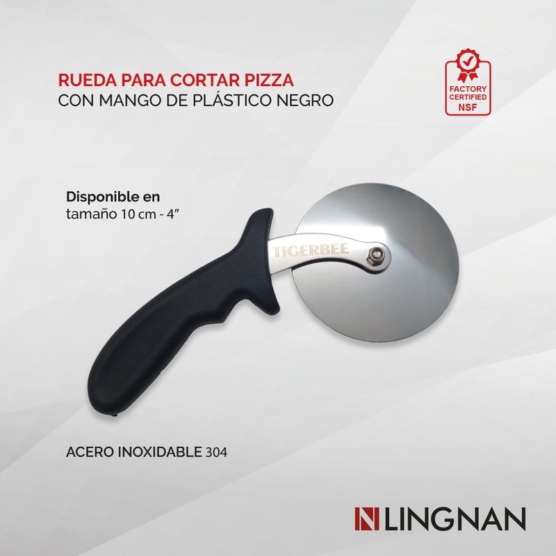 TIGERBEE - RUEDA PARA CORTAR PIZZA CON MANGOS DE PLASTICO DE 10 CM
