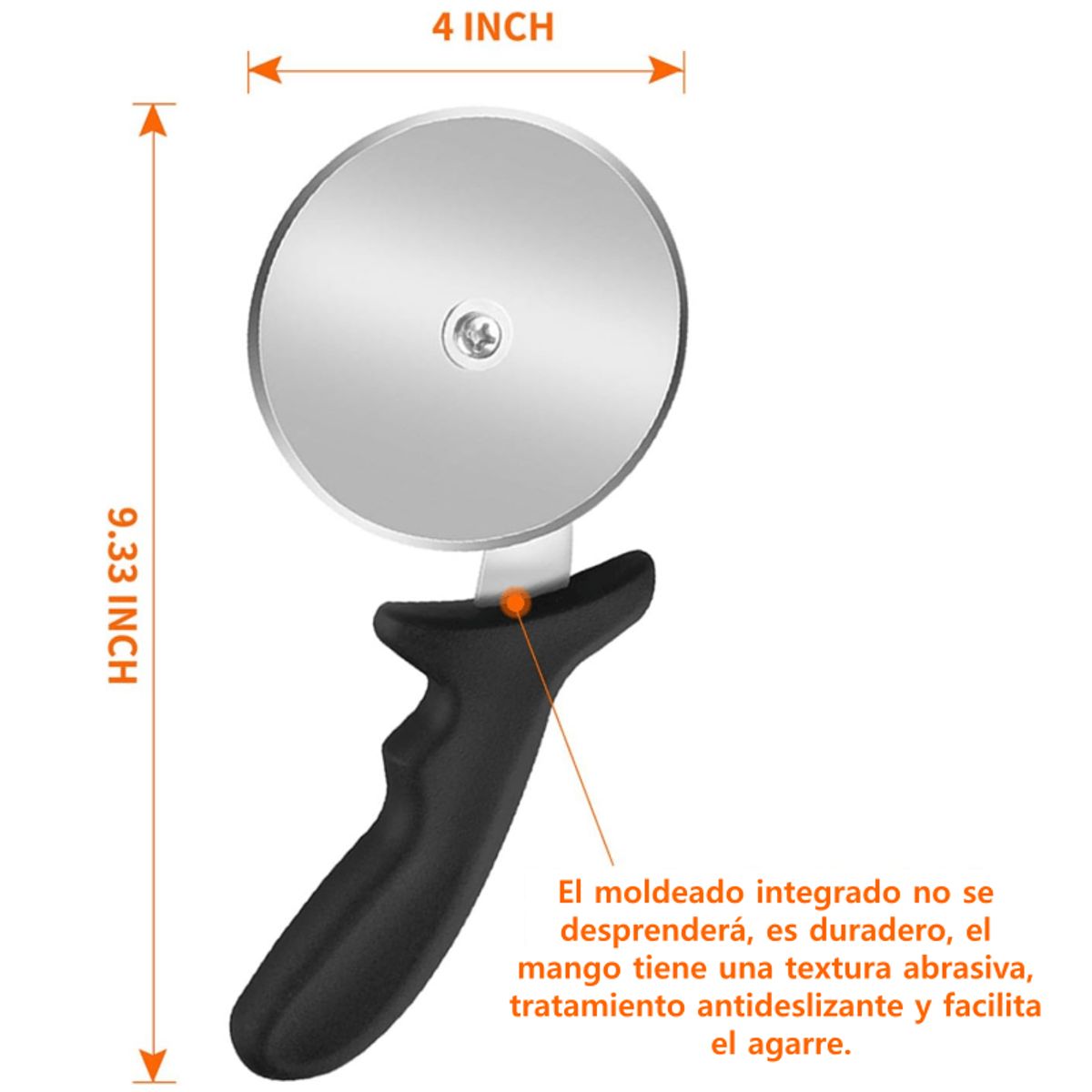 TIGERBEE - Cortador de Pizza con Hoja de 4 Pulgadas y Mango, Acero Inoxidable​