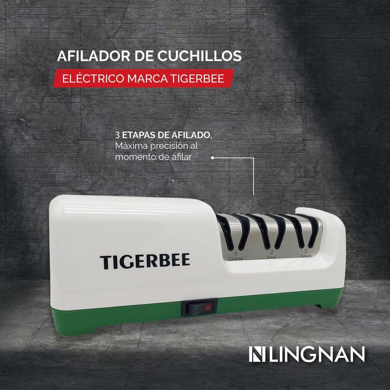 TIGERBEE - AFILADOR DE CUCHILLOS ELECTRICO DE 3 ETAPAS
