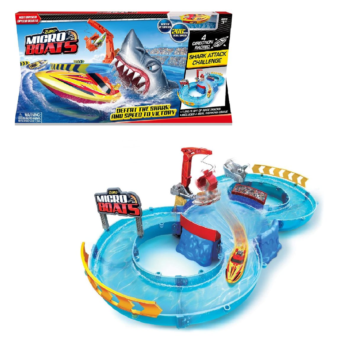 IMPORTADO MC - Set de Carrera Micro Boats Shark Attack Challenge