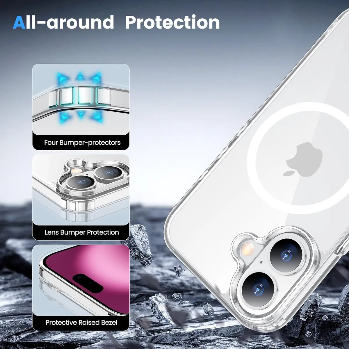 GENERICO - Case Clear para iPhone 16 Plus con MagSafe - Transparente