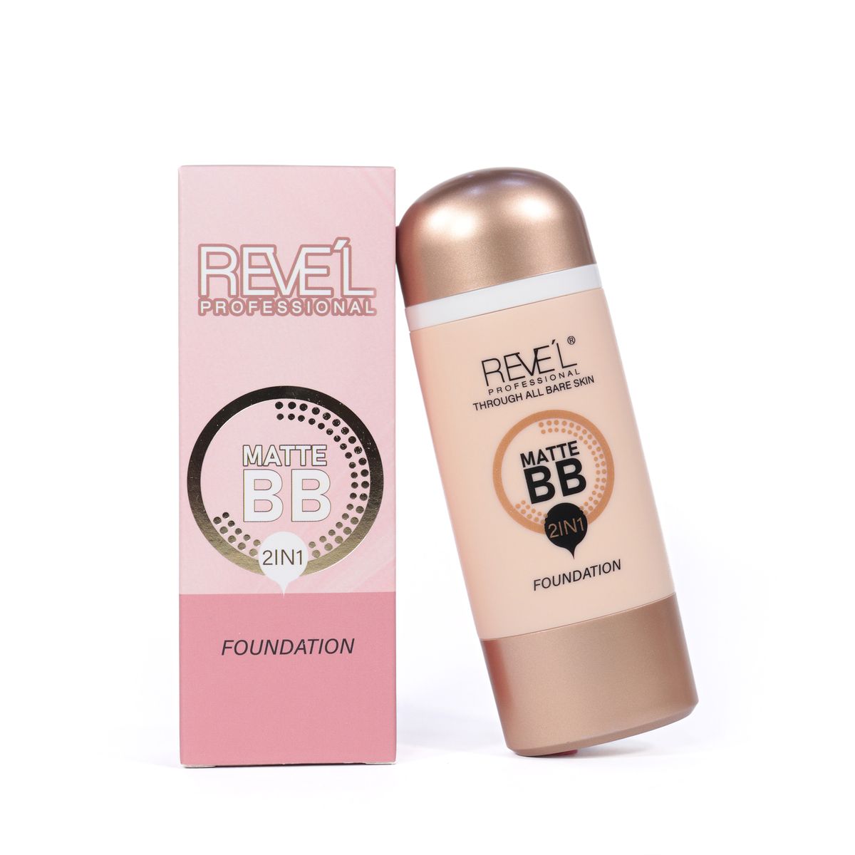REVE'L PROFESSIONAL - FOUNDATION MATTE BB 2 EN 1 TONO ROSADO