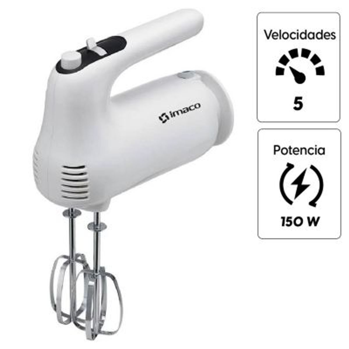 IMACO - Batidora de Mano 5 Velocidades HM505 Blanca