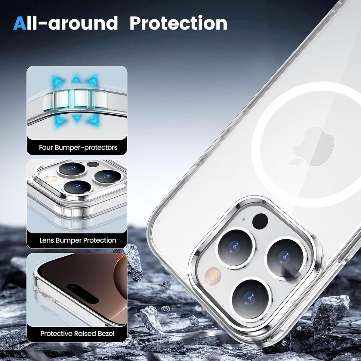 GENERICO - Case Clear para iPhone 16 Pro con MagSafe - Transparente