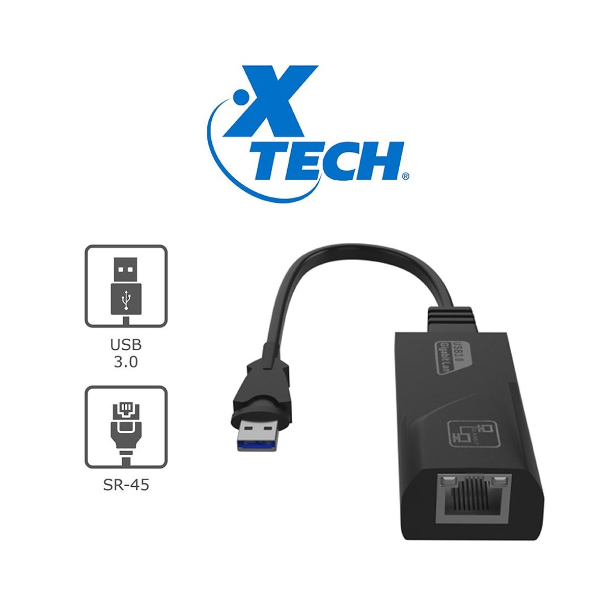 XTECH - Adaptador de Red con conector USB 3.0 a RJ-45 XTC-375