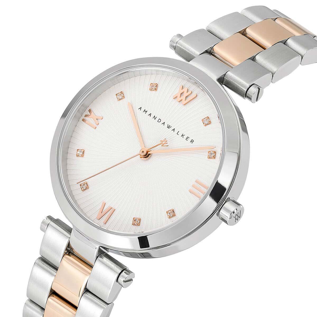 GENERICO - Reloj Amanda Walker Mujer Inglés Analógico Piedras Swarovski AW006TTBT