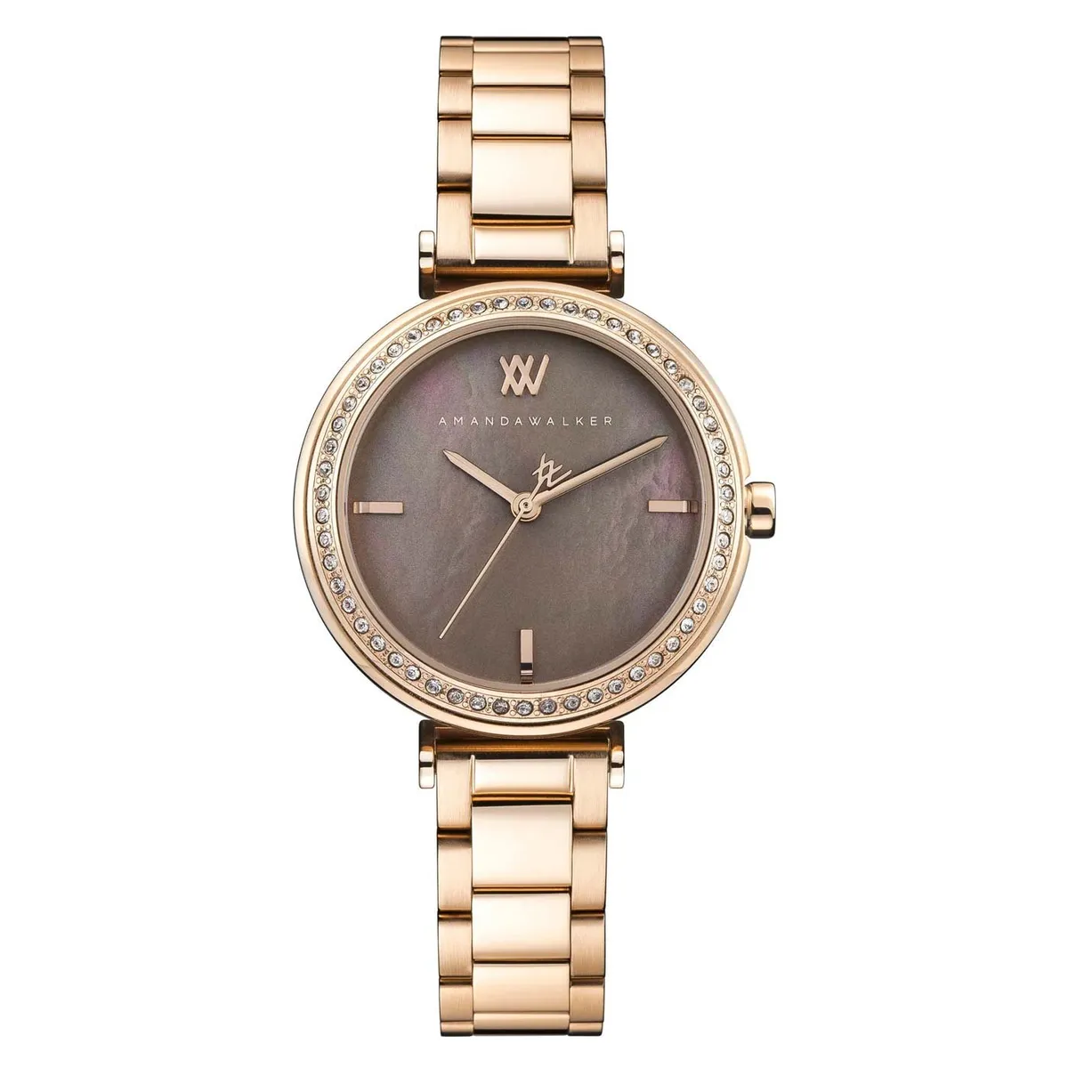 GENERICO - Reloj Amanda Walker Mujer Inglés Analógico Nácar Oro Rosa AW008RGGY