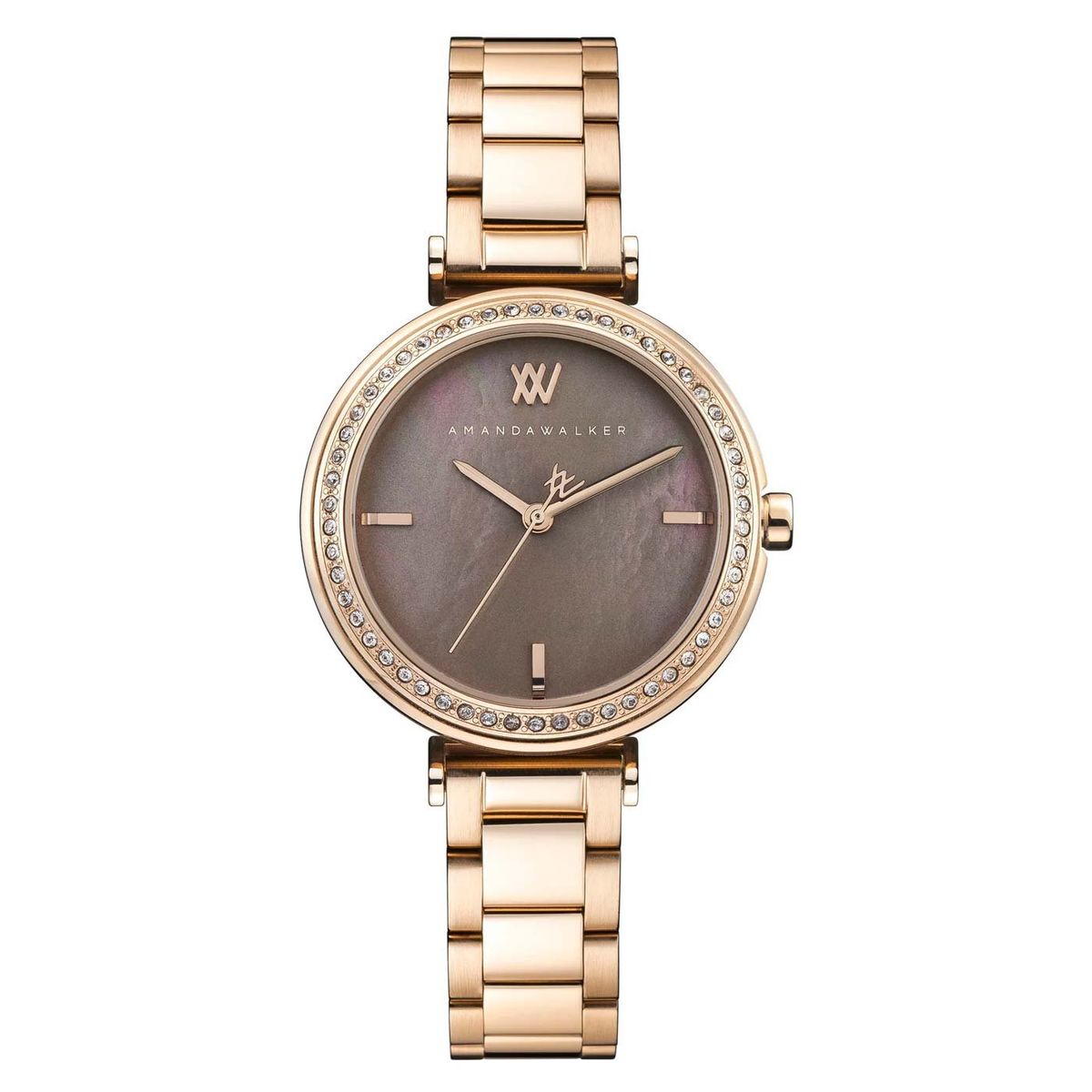 GENERICO - Reloj Amanda Walker Mujer Inglés Analógico Nácar Oro Rosa AW008RGGY