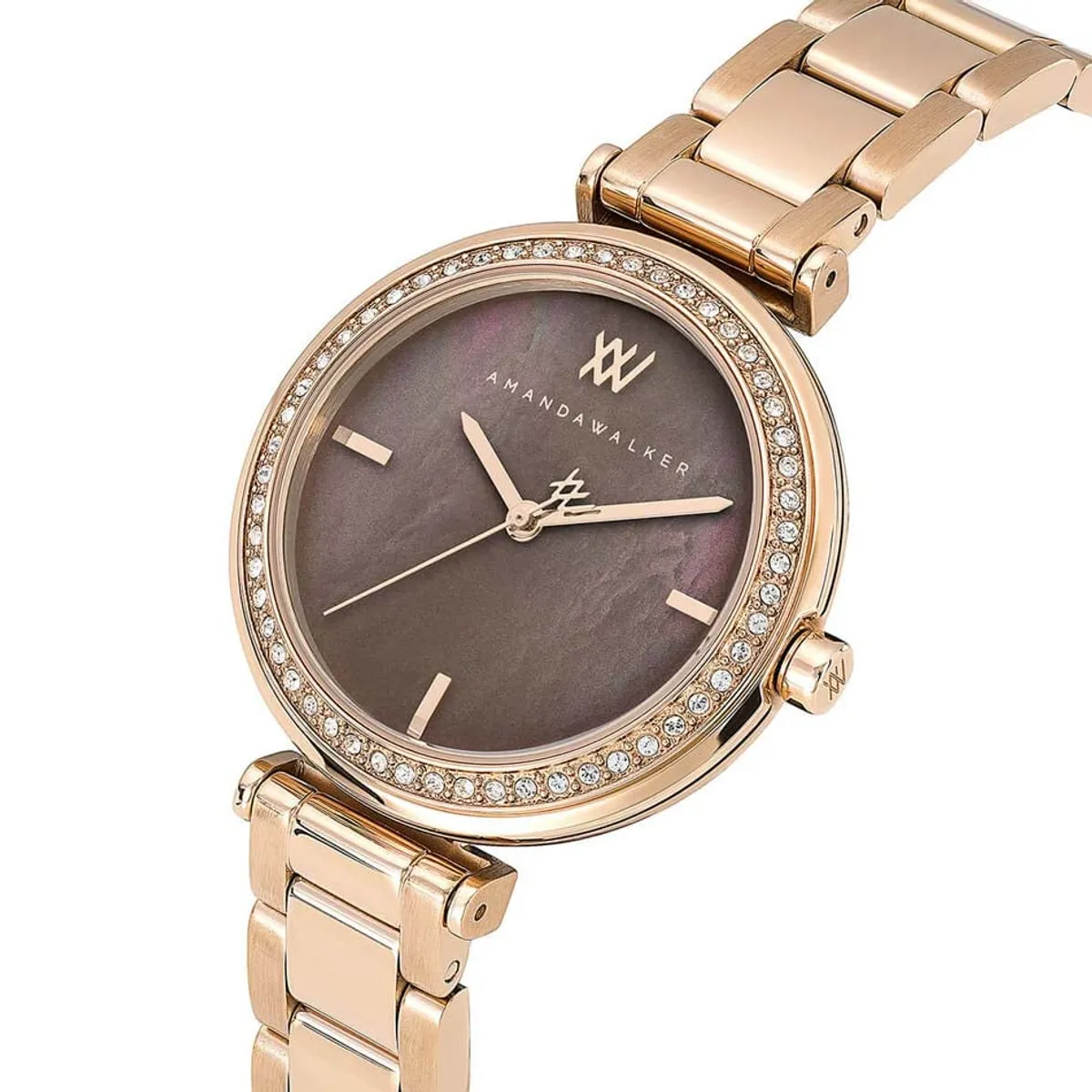GENERICO - Reloj Amanda Walker Mujer Inglés Analógico Nácar Oro Rosa AW008RGGY