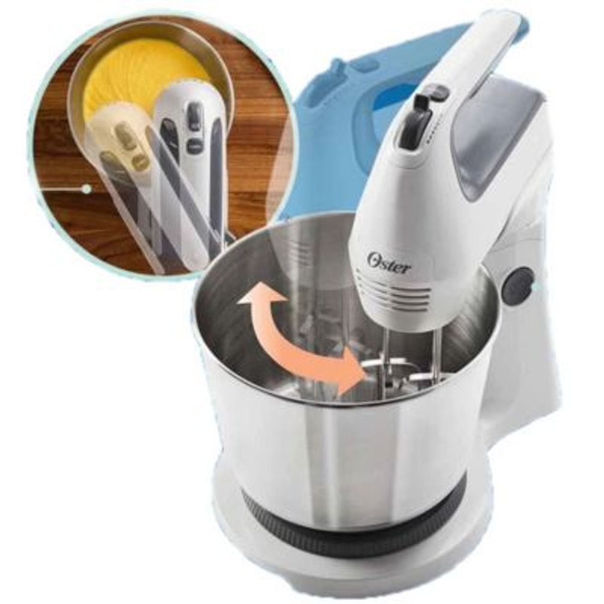 OSTER - Batidora de Mano y Pedestal 3.7 Litros 6 Vel