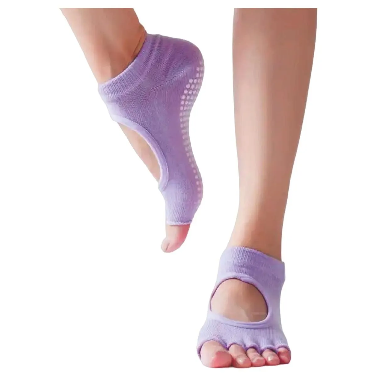 GENERICO - Medias Antideslizantes para Yoga Sin Dedos Lila