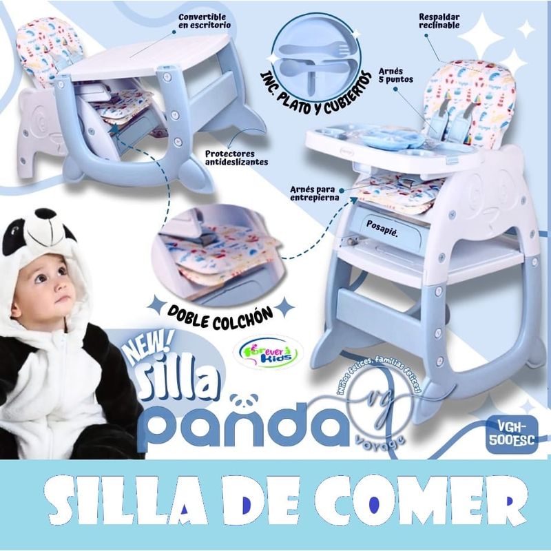 BABY HAPPY - Silla de Comer para Bebe Carpeta y Plato Silicona