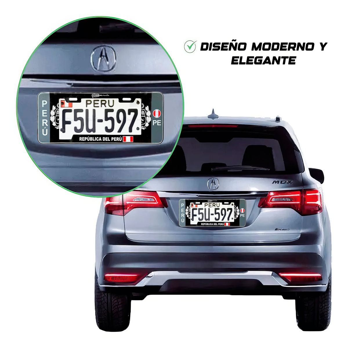 GENERICO - Porta Placa Modelo Europeo Escudo Negro